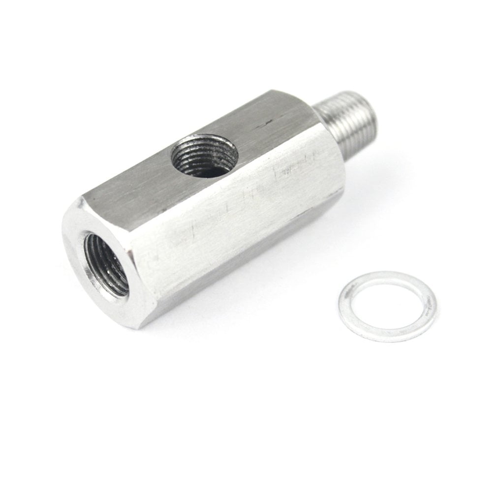 Silver NPT Oil Pressure Sensor Tee 1//8/" NPT Adapter Turbo Supply Feed Line Gauge